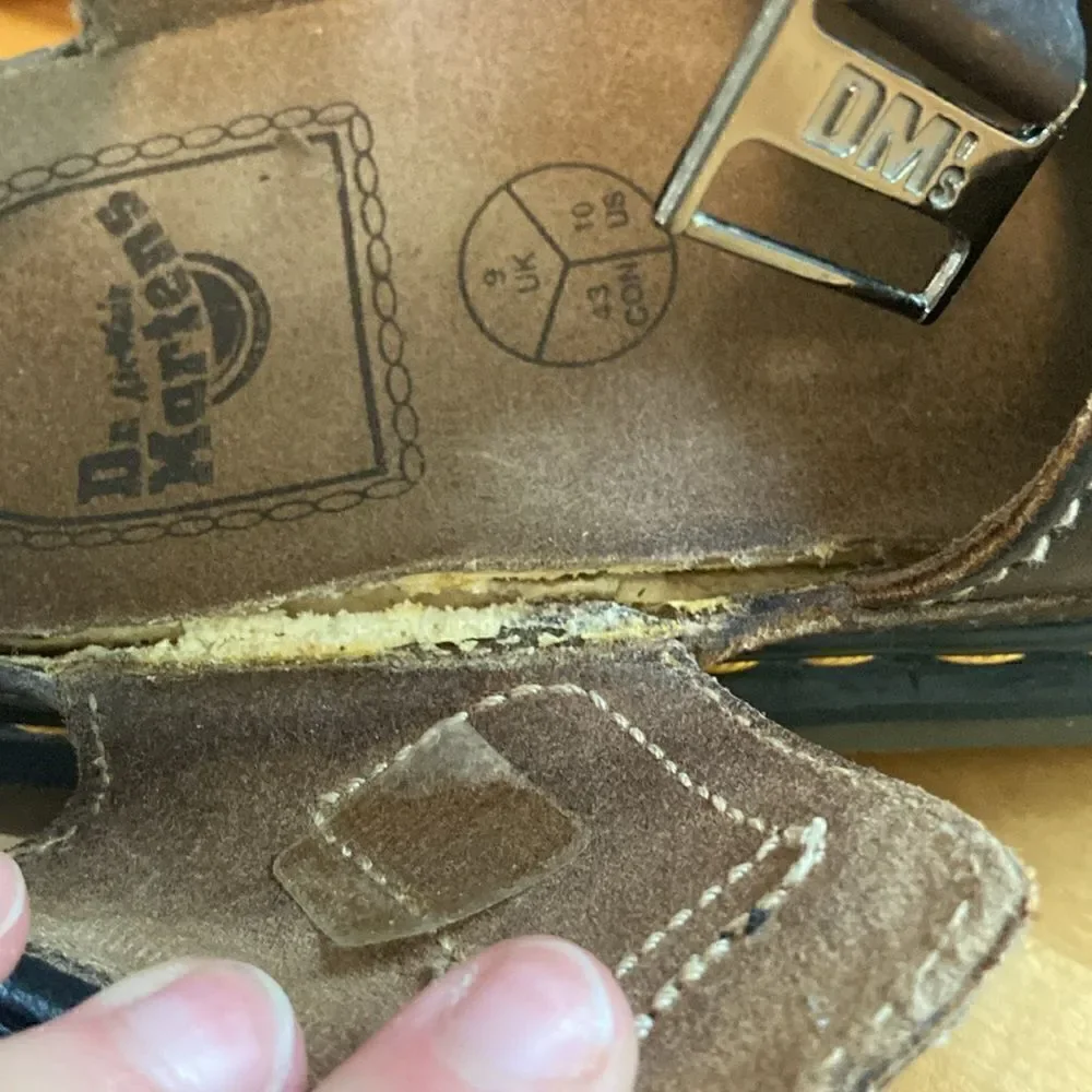 Dr. Martens Brown Leather Vintage Y2K 9064 Men's Airwair Chunky Sandal Size 10